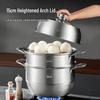 MAXCOOK 34cm 3-Layer 304 Stainless Steel Steamer Pot