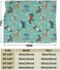 Horse Flower Throw Blanket Soft Cozy Plush Warm Fleece Football Blanket For Sofa Couch Bed 80"X60"