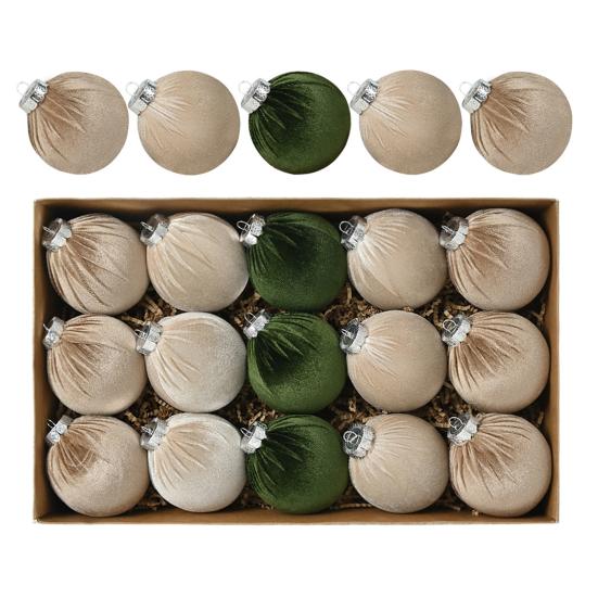 15 ks zamatových vianočných gúľ, nerozbitných, vločkových, závesných ozdôb na vianočný stromček, slávnostných domácich párty ozdob na vianočnú svadbu