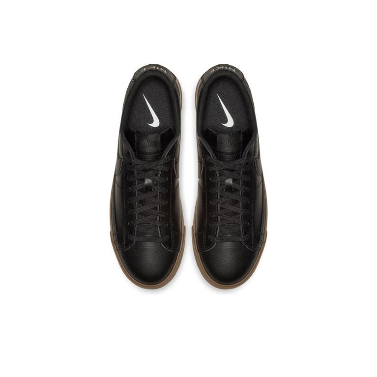 Nike Blazer Low Synthetisches Leder Rutschfeste Skateschuhe Herren Sneakers Schwarz Gummi AQ3597-002