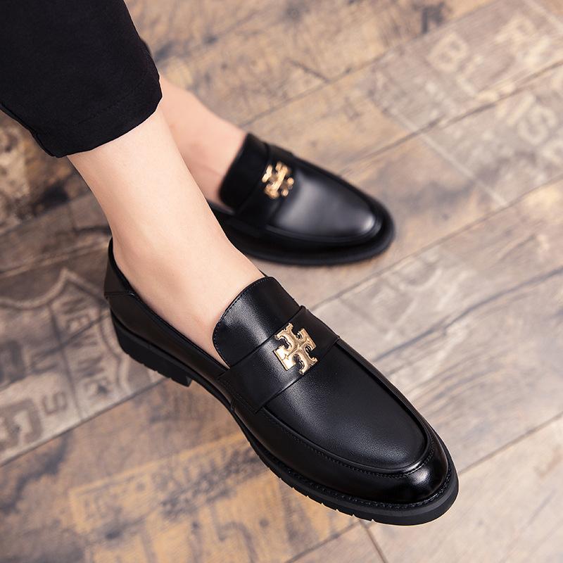 Leather Shoes Autumn Dress Casual Soft Sole Inner Height Increase Hair Stylist British Pointed Head Winter Velvet
