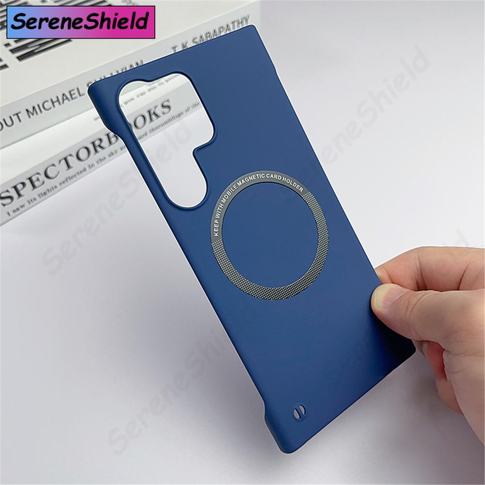 Luxury Ultra Thin Frameless Magnetic For Magsafe Case For Samsung S26 S25 Edge S24 S23 Ultra S22 Plus S21 FE Slim Hard Matte Cap