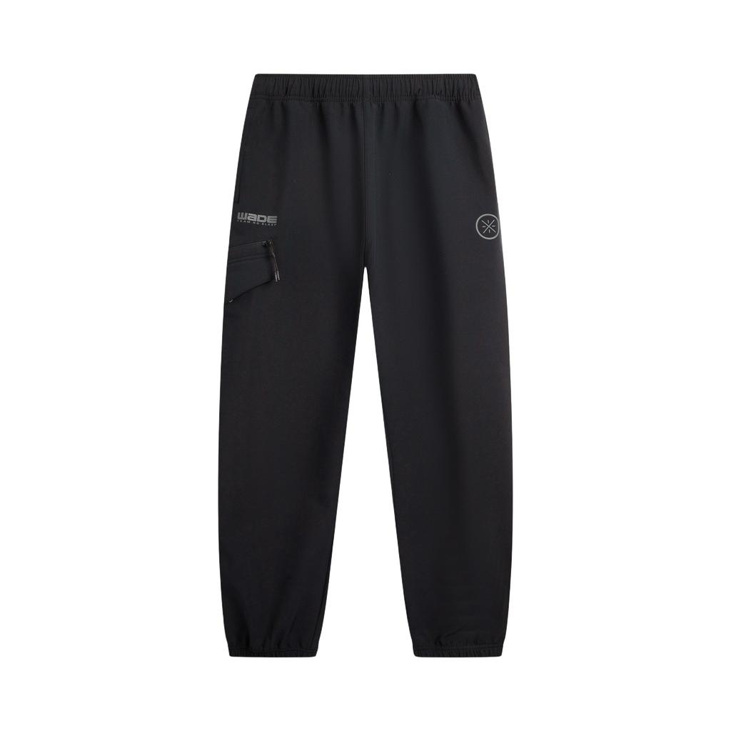 Li Ning Fleece Lined Warm Sports Fashion Versatile Windproof Water Resistant Loose Letter Sports Long Pants Men bottoms AYKV435-1