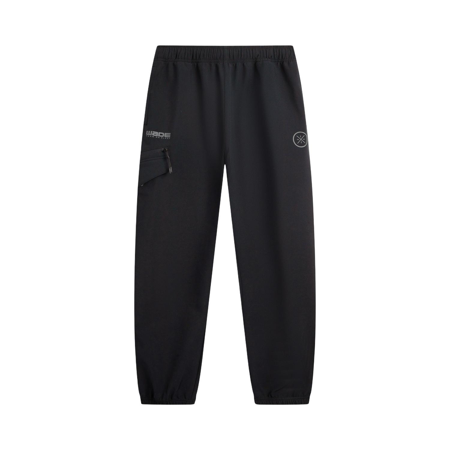 

Li Ning Fleece Lined Warm Sports Fashion Versatile Windproof Water Resistant Loose Letter Sports Long Pants Men bottoms AYKV435-1 M