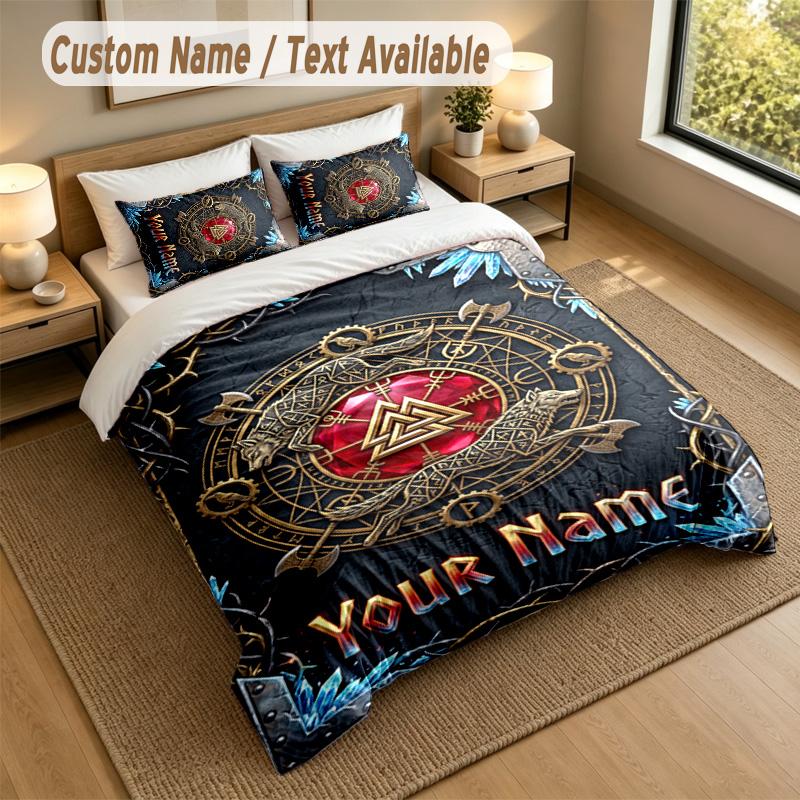 Decorative Artwork Theme Personalized 3Pcs Bedding Set Custom Text & Name 1 Sheet 2 Pillowcases Household Bedding 1pc