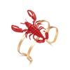 Creative New Exaggerated Lobster Bracelet and Ring Set, Seaside Vacation Style Imitation Pattern Jewelry