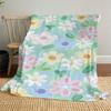 1pc Floral Pattern Outdoor Flannel Blanket Soft Warm All-Season Throw for Sofa Bed Car Camping Office, Cozy Gift Idea1309S