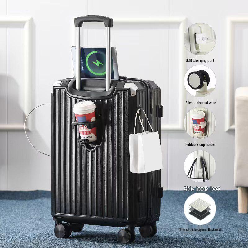 Women's Multifunctional Parent-Child Suitcase with Universal Wheels and Combination Lock - Durable Travel Trolley Case for Students & Men