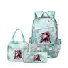 3 Piece School Backpack Set for Students Large Capacity Oxford Cloth Schoolbag with Shoulder Strap and Pencil Case