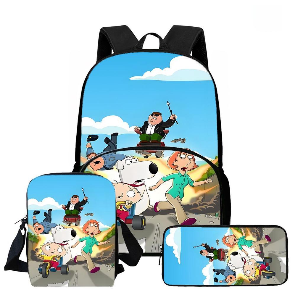 Spoof Home Family Guy Three-Piece Leisure High Definition Printing Primary School Students Lightweight Backpack