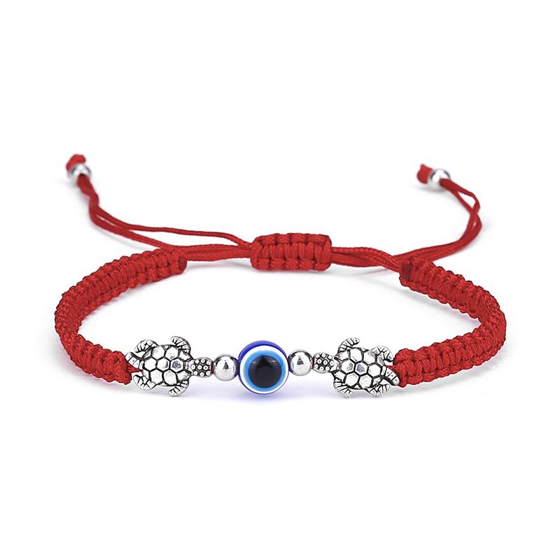 

Turkish Evil Eye Bracelet Unisex Handwoven String Adjustable Braclet Classic Fatima Hand Braslet Valentines Day Gift Red Pulsera