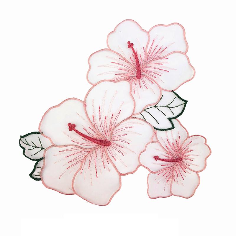 5Pcs/Set Five Piece Set Handmade DIY Colorful Beads Fresh Organza New Chinese Style Lotus Cloth Sticker Dress Decoration
