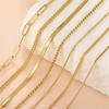 Teamer Classical Chain Necklace Women Minimalist Stainless Steel Gold Color Paperclip Cuban Twisted Snake Chain Fashion Jewelry