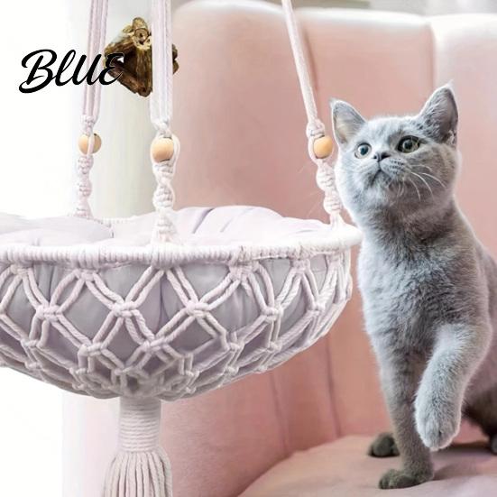 Comfortable Pet Hanging Swing for Basket Boho Hammock Handwoven Bed Cat Exquisite Craftsmanship Indoor Sleeping