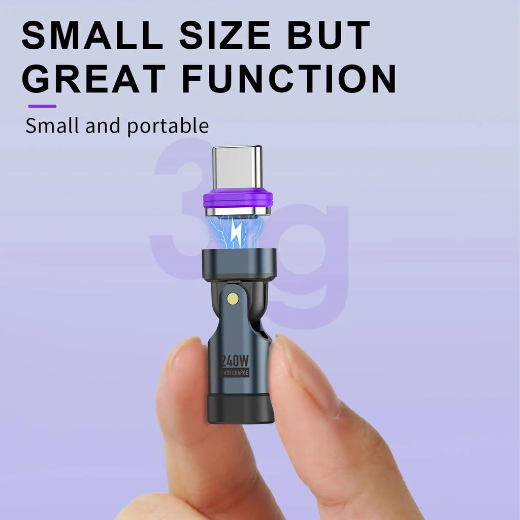 240W Type C Adapter USB-C to Type-C Fast Charging Cable Magnetic USB C Female Converter for Macbook iPhone 16 15 17 Xiaomi