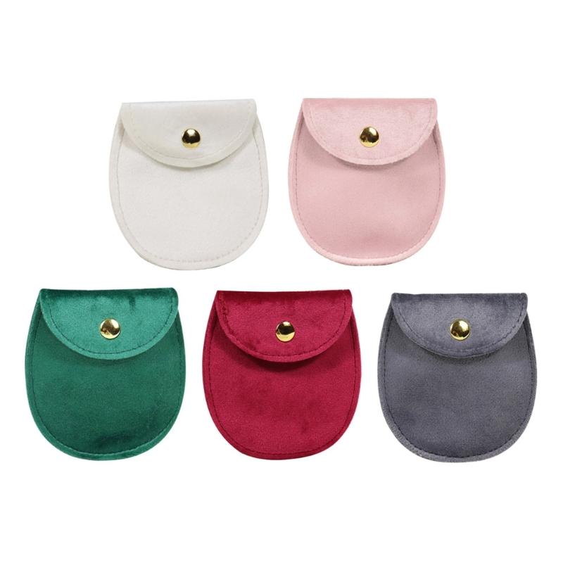 Pack of 15 Elegant Oval Flocking Pouches for Jewelry Storage Soft and Sturdy Portable for Gifting and Display Solution
