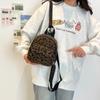 Fashion Vintage Leopard Print Mini Rucksack Bag Large Capacity Travel Backpack Women's Shoulder Bag Lightweight Square Bag