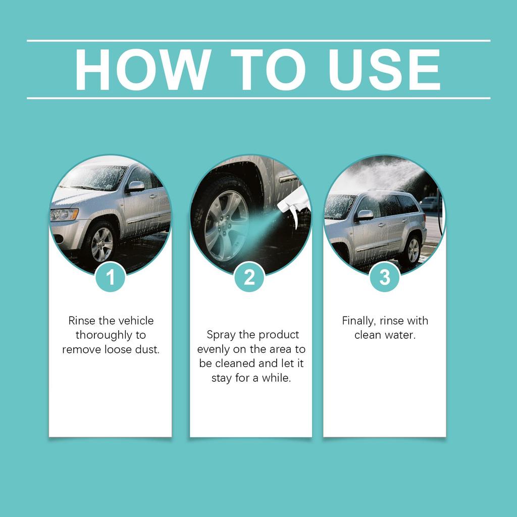 Rayhong Car Cleaning & Care Spray Washes away dirt without leaving streaks Universal care for paintwork and wheels 120ml