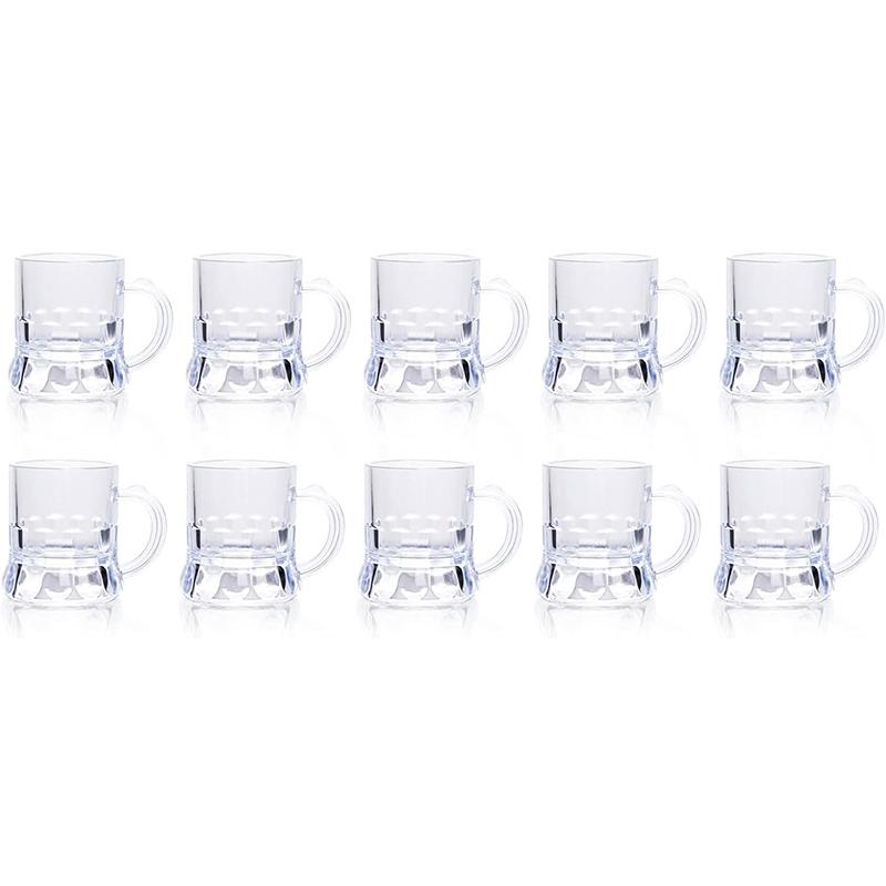 

5/10 шт. 30 мл пивная кружка с маленькой ручкой пластиковый стакан для виски мини для вечеринки кружка стеклянная барная посуда кухня столовая бар домашний сад украшение 10PCS прозрачный