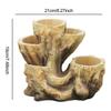 Tree Stump Flower Pot Flower Vase Decorative Organizer Indoor Plants Figurine Plant Pot for Office Desk Table Centerpiece