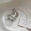 925 Sterling Silber Schlosskettenringe für Damen Herren Einfacher Verstellbarer Ring Schmuck Geschenk
