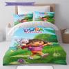 Explorer Dora Pattern Bedding Set Quilt Cover Pillowcase Home Decor Gift (1 * Duvet Cover + 2 * Pillowcase, Without Core)