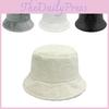 Color Solid Fisherman Hat Bucket Hats Thickened Warm Cap Activities Outdoor