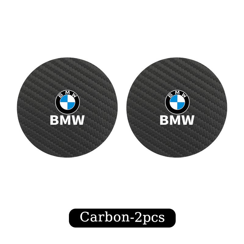 

2025 Hot 2Pcs Car Styling Coaster Cup Holder Anti-slip Mat Carbon Drink Pad For BMW X1 X2 X3 X4 X5 X6 X7 G20 G30 6GT E46 E90 E60