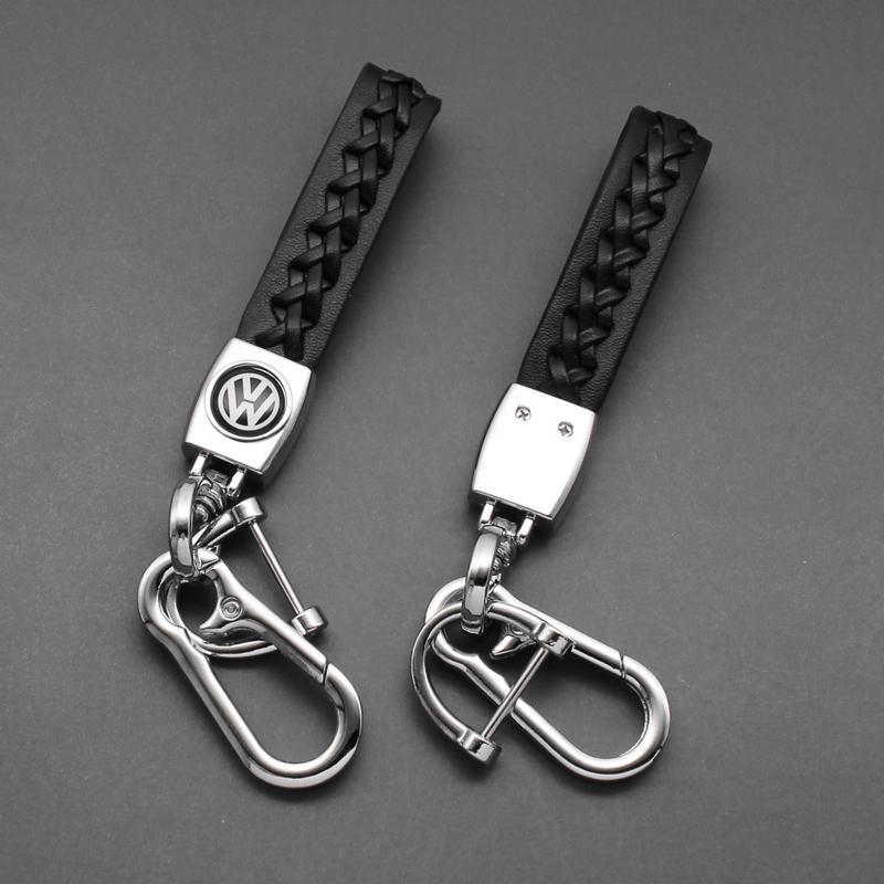 For Volkswagen 3D Metal/Leather Car Keychain Key Chain Ring Key Holder For VW Golf 6 7 8 4 5 MK4 MK5 MK6 MK7 B6 GTI Key Chain Rings Accessories YZ6