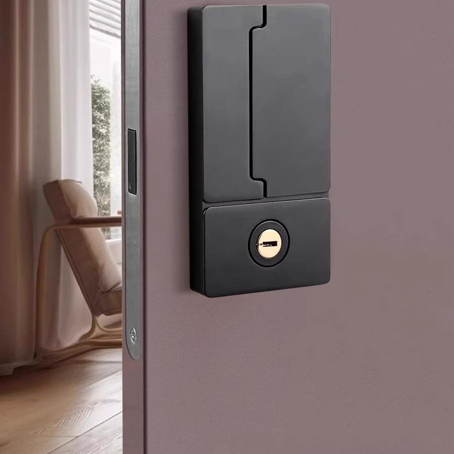 Minimalist Silent Magnetic Suction Bedroom Wooden Door Lock Embedded Swing Door Lock Without Handle Double-sided Invisible Lock