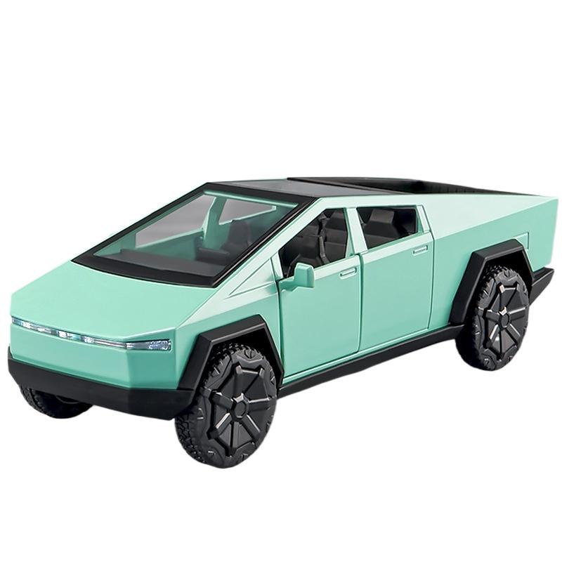 

1/32 масштаб Tesla Truck Alloy Simulation Cyber IronToy Модель игрушечного автомобиля Diecasts Транспортные средства Пикап Украшение автомобиля Мужчина Ребенок Мальчики Игрушки Рождественские подарки зелёный