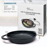 Poêle grill - joeji's kitchen - 27 cm - fonte striée - résistante aux températures extrêmes - tous feux