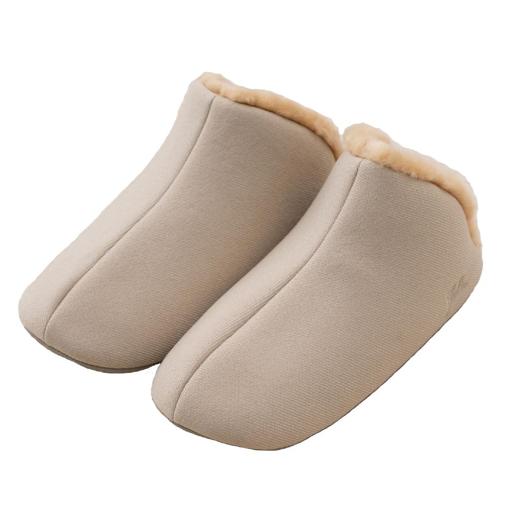 Sybilla Anna Size Senko 72883 Slippers, L, Approx. 24-26cm, Beige, Washable, Stylish, Cute, Warm, Cold-Weather Boa,