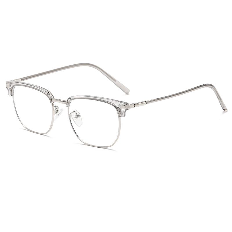 Retro Eyebrow Glasses Frame Anti Blue Light Myopia Eyeglasses Casual Half Frames Men Design Classic Flat Light Glasses Female