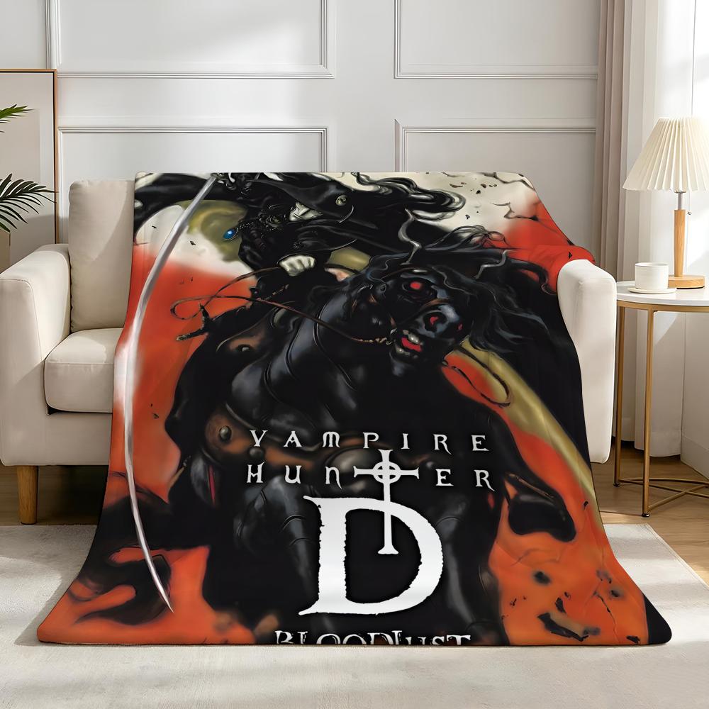 Anime V-Vampire H-Hunter D-D Throw High-Density Short Plush Blanket Soft Skin-Friendly for Sofa Nap Air-Conditioned Room