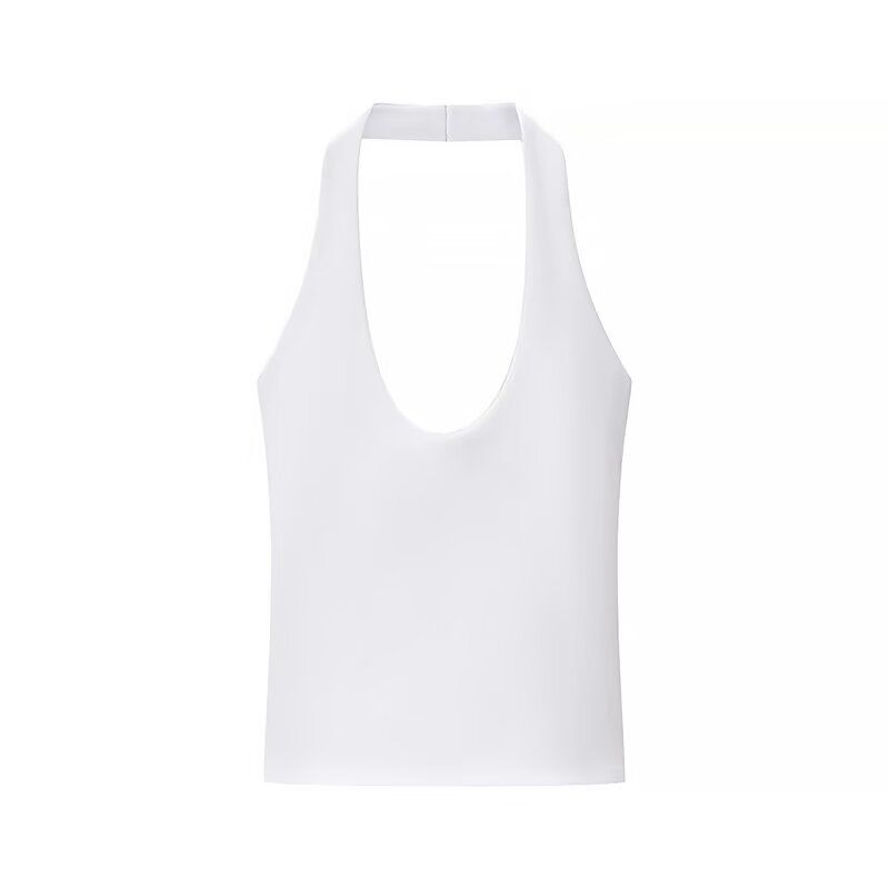 Kaslead New Arrival Women's Clothing Fashion Style Fashion Simple and Thin Hanging Collar T-shirt Vest 4424308300