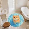 Water Ripple Cat,Round Area Rug,Carpet Rug for Living Room Bedroom Sofa Playroom Decor,Non-slip Floor Mat