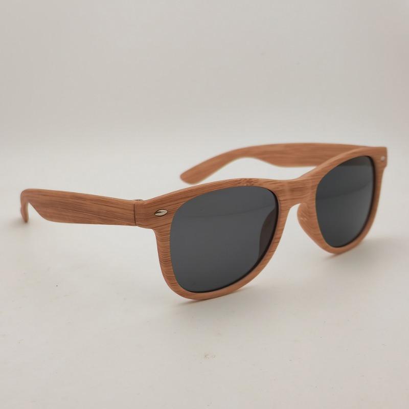 Nicht polarisierte Kunststoff Holz Bambus Sonnenbrille Herren Damen Klassische Mode Vintage Fahrsonnenbrille Schwarz Angelbrille