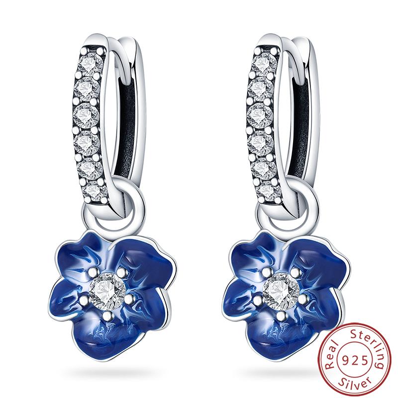 Damen Romantische 925 Silber Schneeflocke Stern Funkelnde Zirkonia Weihnachten Winter Ohrringe Passend für Hochzeitsfeier Exquisiter Schmuck