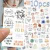 10sheets Bible Verse Inspiration Tattoo Stickers For Hand Body Temporary Fake Waterproof Tattoo Stickers Festival Party Gifts