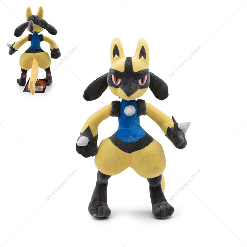 16-31cm Standing Lucario Shiny Plush Doll Cute Mega Riolu Animal Stuffed Quality Peluche Toy Children Halloween Gifts