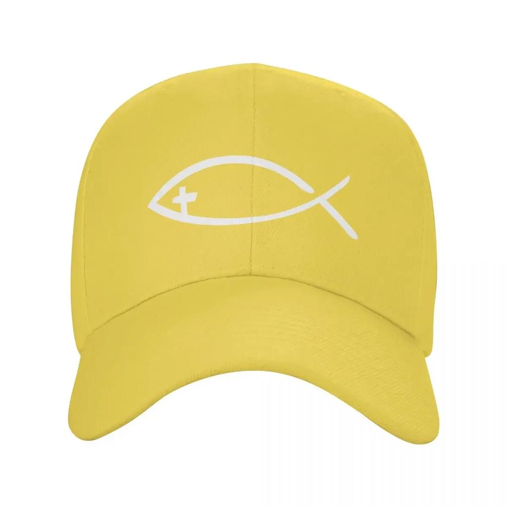 Custom Classic Jesus Cross Fish Baseball Cap Women Unisex Adjustable Christian Dad Hat Sports Snapback Caps