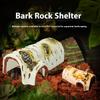 1Pcs Durable Birch Wood Texture Pvc Shelter Reptile Hideaway Cave For Lizards And Amphibians Shedding Relaxing & Play