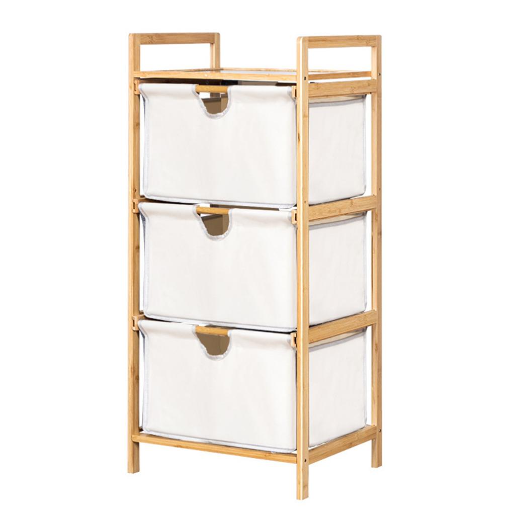 Laundry Hamper Organizer 3 Tier Pull Out Drawer Storage Box Shelf Handle Large Capacity for Bathroom Bedroom Living Room