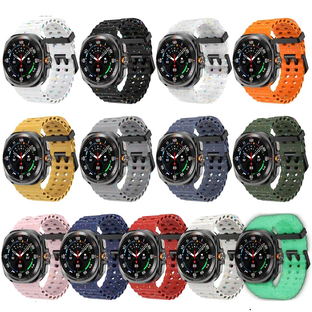 Marine Band Für Samsung Galaxy Watch 7 ultra 47mm Sport Silikon Armband Strap Galaxy Watch ultra Strap 47 Leuchtend Zubehör