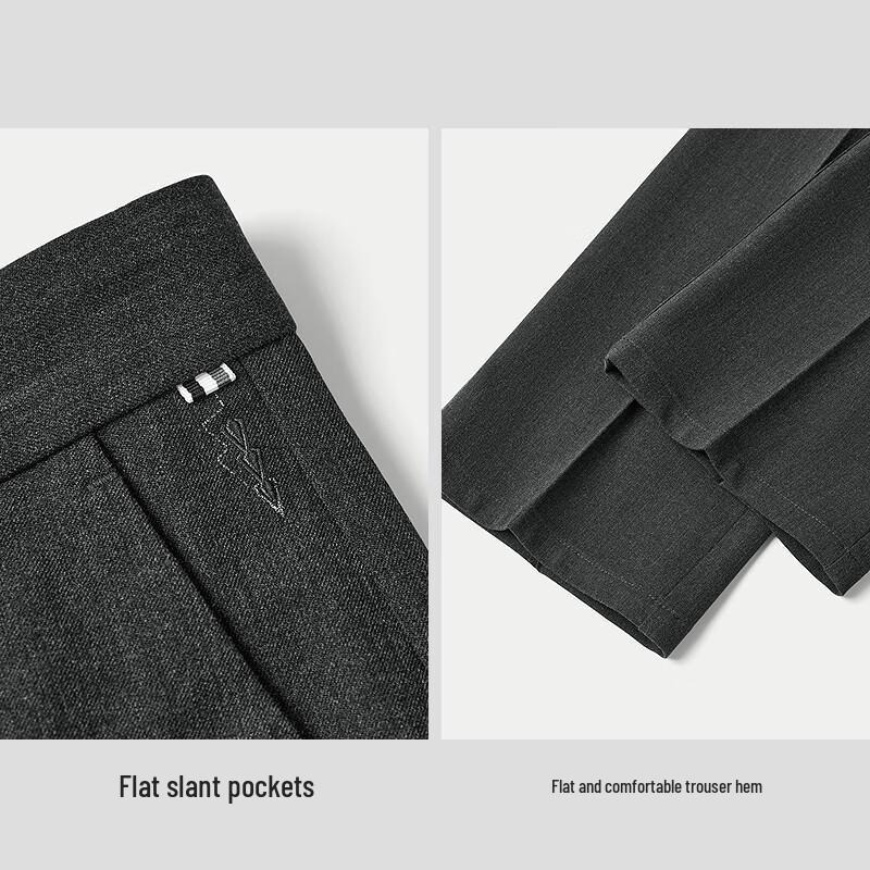 HLA Men's Business Casual Straight-Leg Trousers