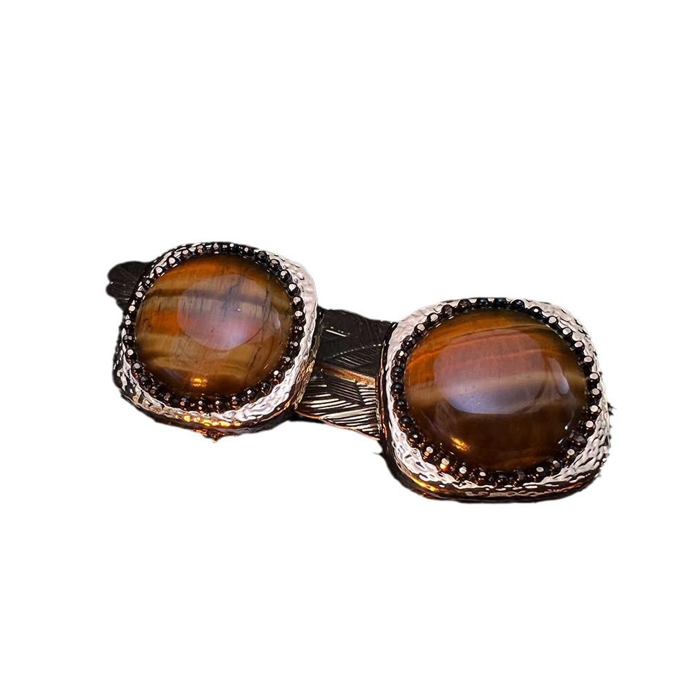 Maillard Vintage Hepburn-Style Gemstone Stud Earrings