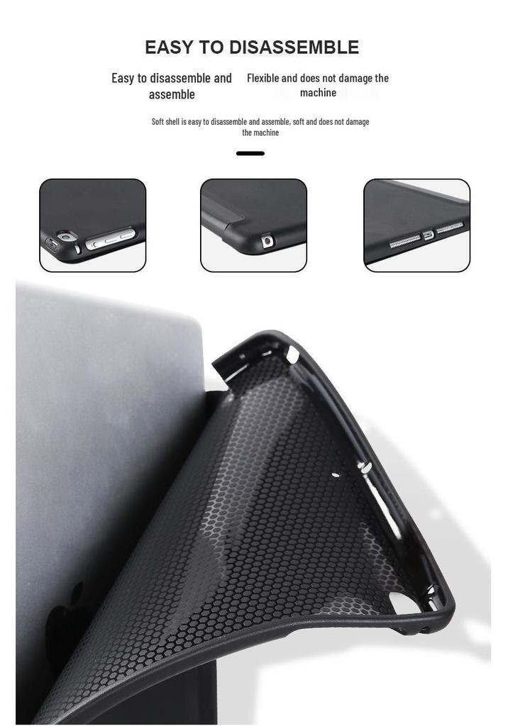 iPad 10.2/Pro 3/4/Air 5/Mini 5/6 Case with Pen Slot, Soft Leather Shell