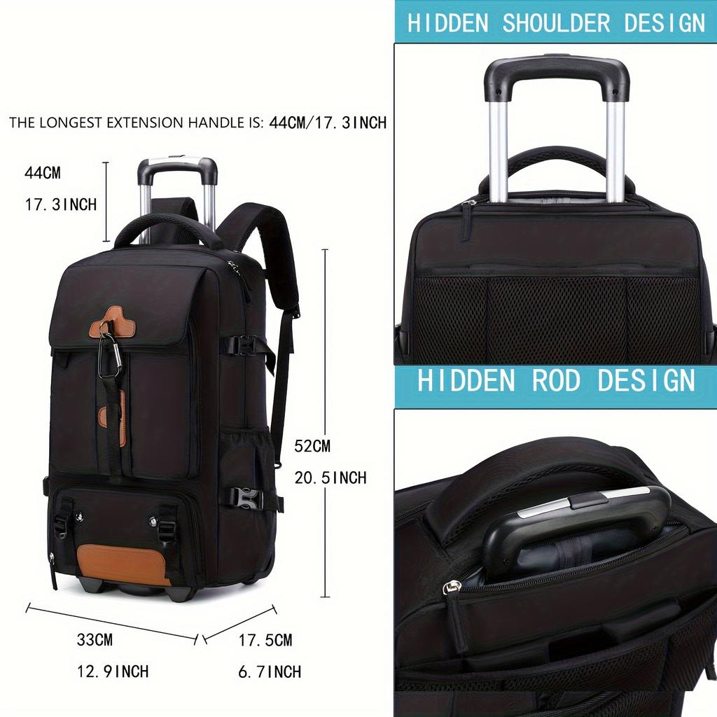 TS JYL laptop bag,Cross Border Wholesale Rolling Backpack Oxford Light Large High End Travel Hiking Bag