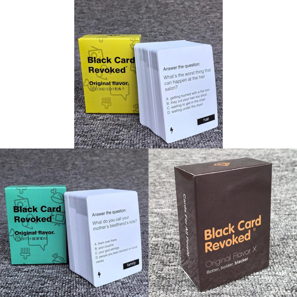 Juego de Mesa Fiesta Tarjeta Negra Revocada Con Tarjetas de Papel de Colores Para Entretenimiento Familiar y Juego Interactivo